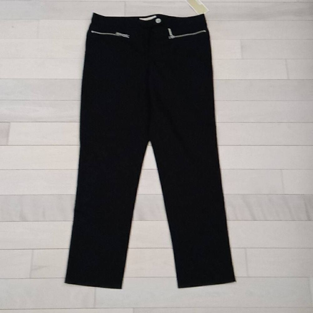 Michael Kors Women's Zippered Front Cropped Pants Black Size 6